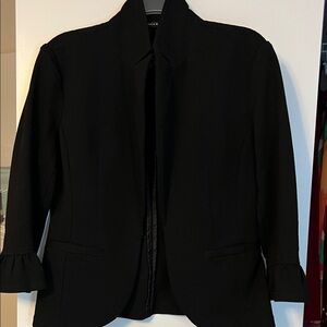 Doe & Rae Black Ruffle Sleeve Blazer